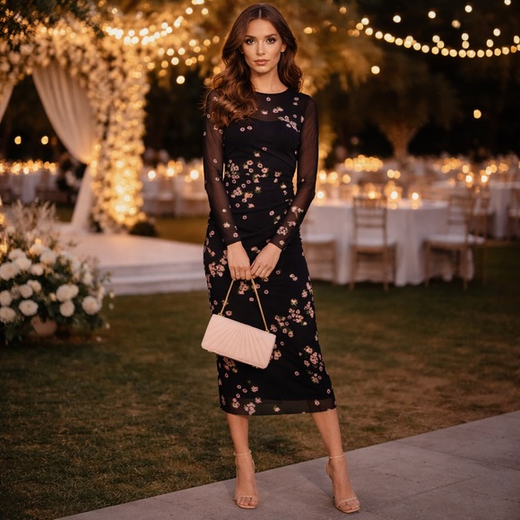 Ted Baker Mesh Printed Column Dress